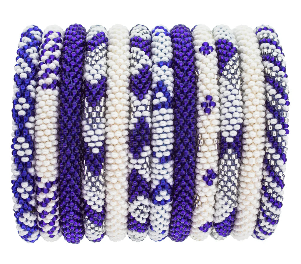 Get Game Day ROLL-ON® BRACELETS BLUE & WHITE Set of 12