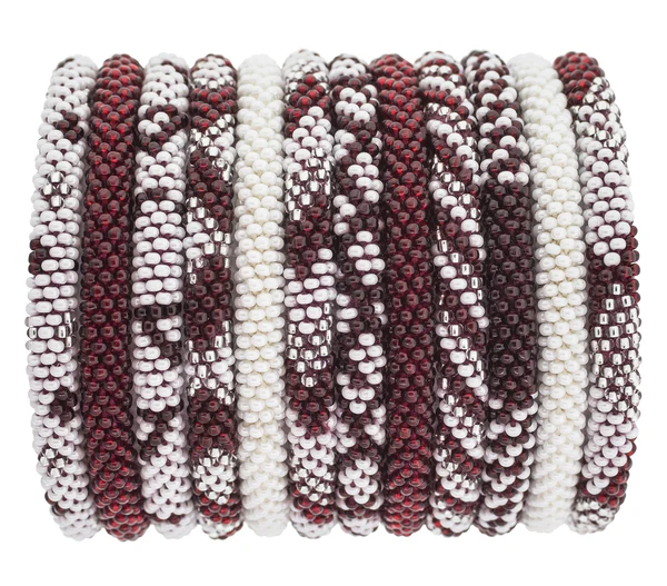 Get Game Day ROLL-ON® BRACELETS Maroon & White Set of 12