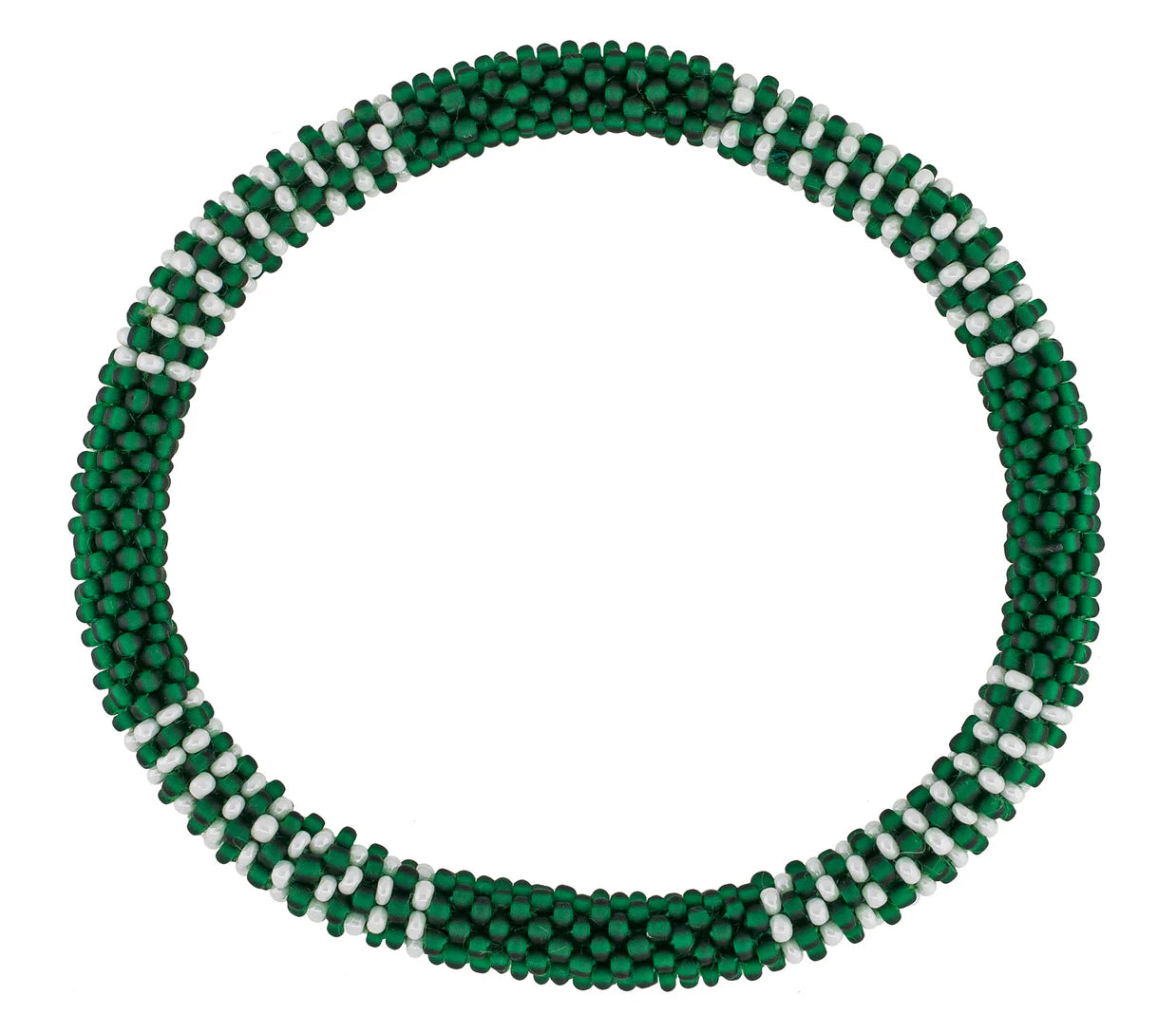 8 1/2” Men's Roll-On® Bracelet Green & White