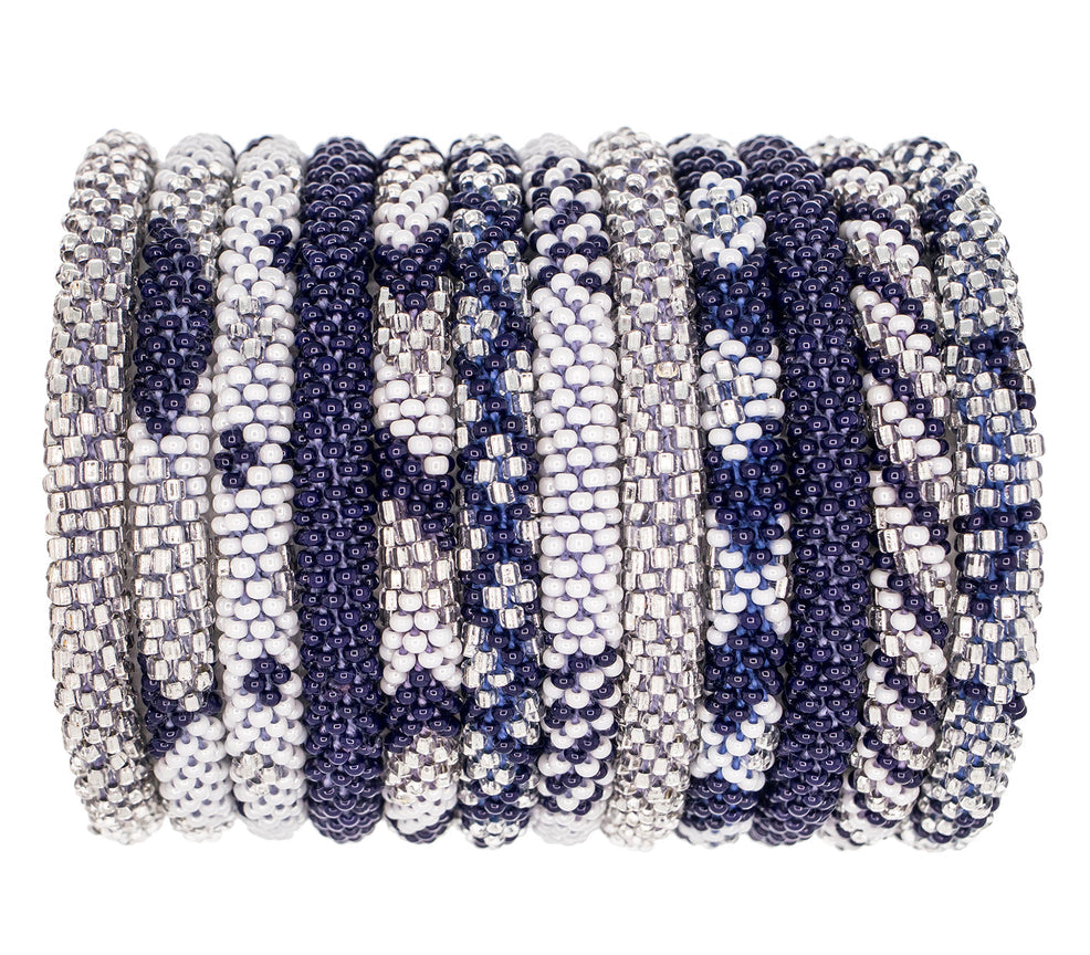 Roll-On® Bracelets - Navy and silver