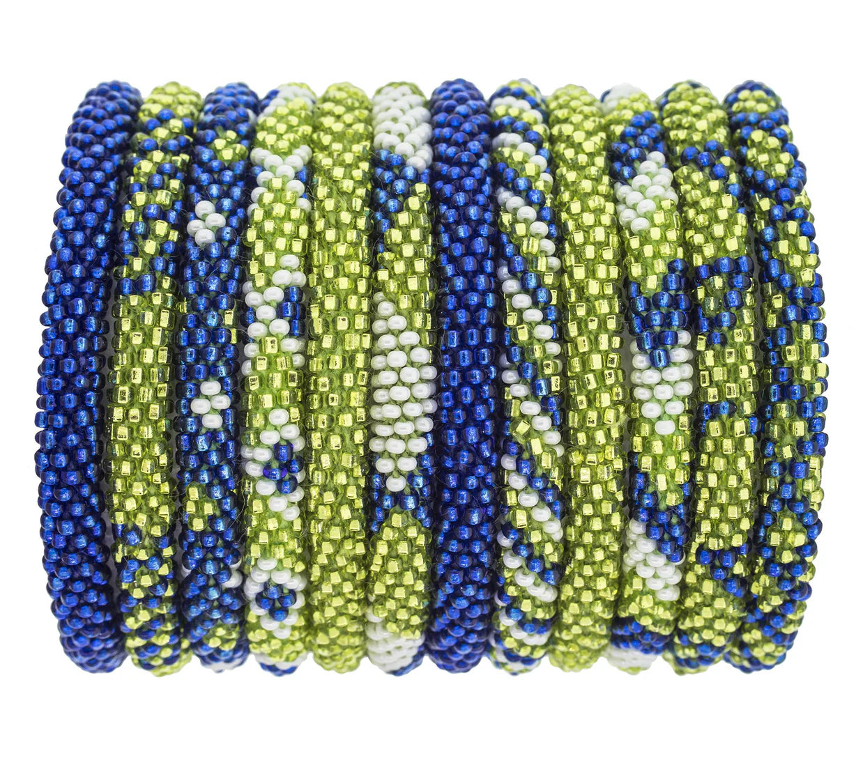 Get Game Day Roll-On® Bracelet Blue & Green Set of 12
