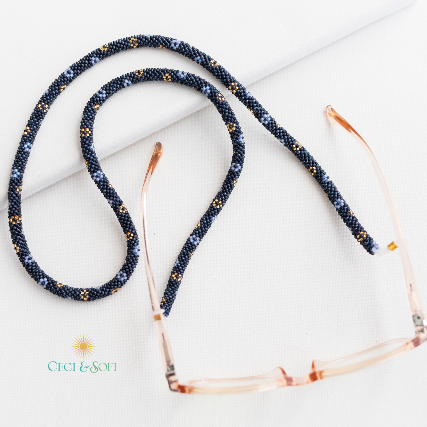 THE ROLL-ON® EYEGLASS CORD - Midnight Blue -
