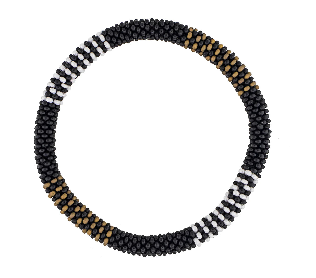 8 1/2” Men's Roll-On® Bracelet Gold, White & Black