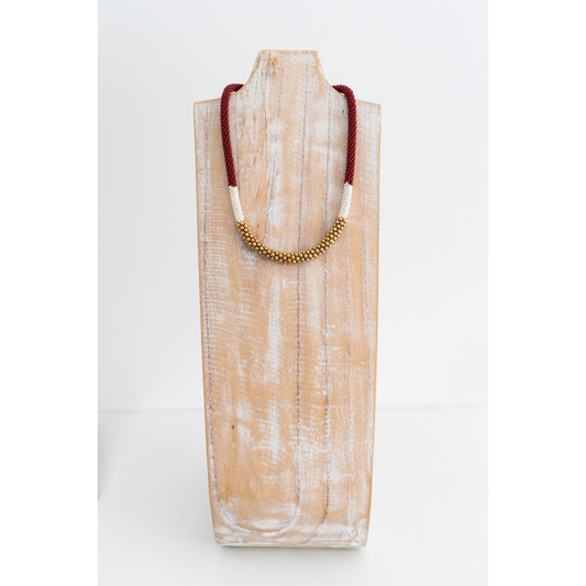 The Golden Division Necklace - Garnet -
