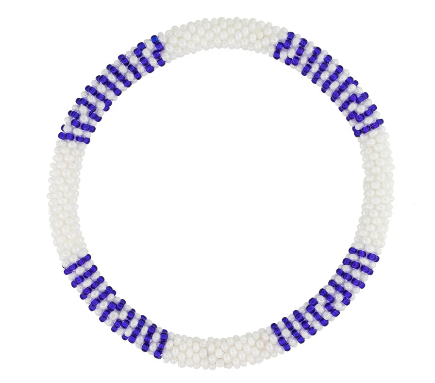 8 1/2” Men's Roll-On® Bracelet Blue & White