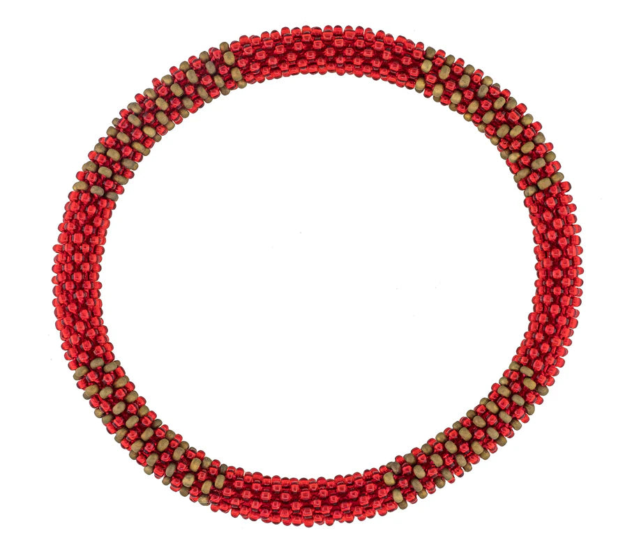 8 1/2“ Men's Roll-On® Bracelet - Red & Gold