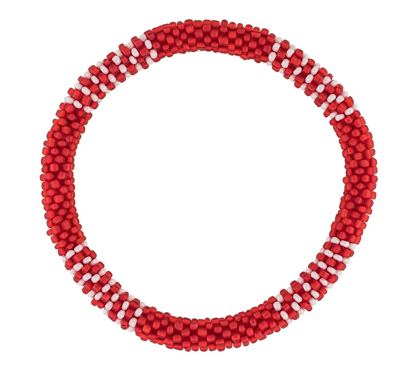 8” Men's Roll-On® Bracelet - Red & White