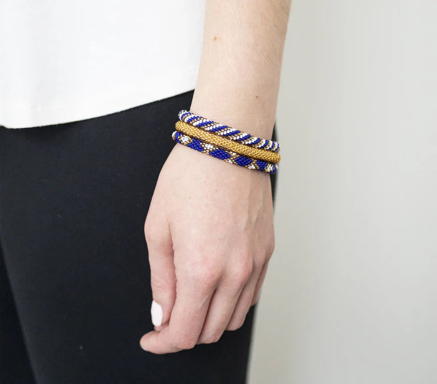 ROLL-ON® BRACELETS GOLD & NAVY