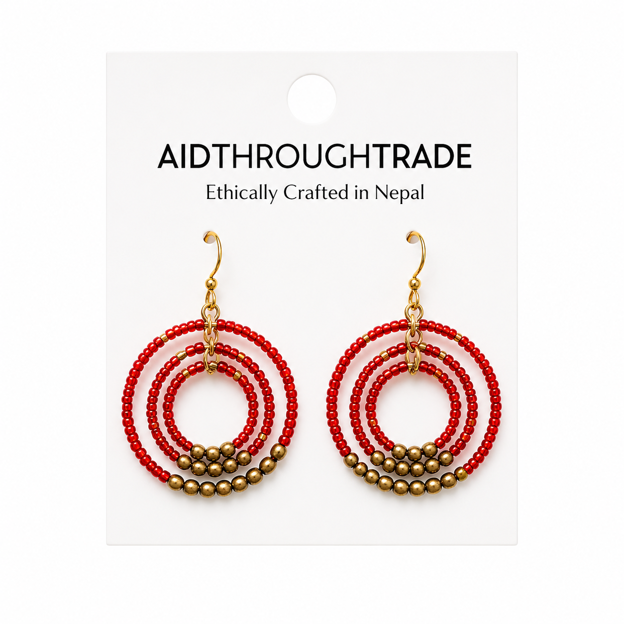 GYROSCOPE EARRINGS-SCARLET