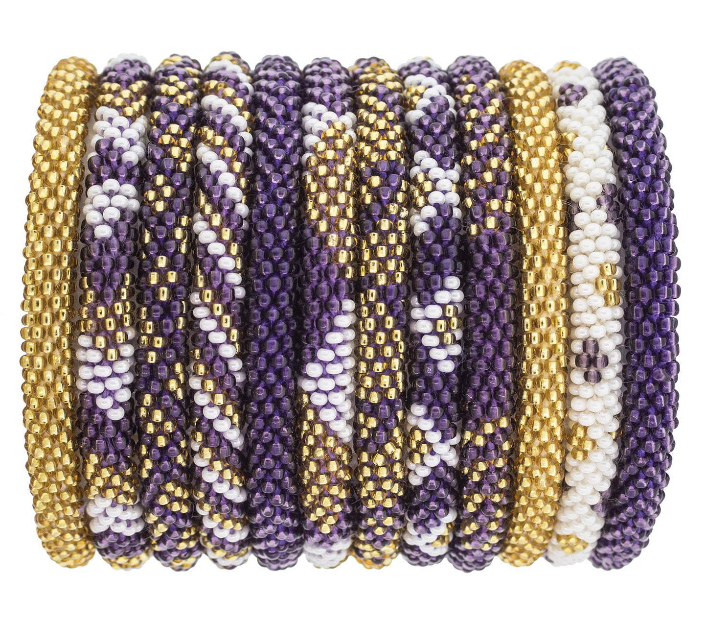 Get Game Day ROLL-ON® BRACELETS Purple & Black Set of 12
