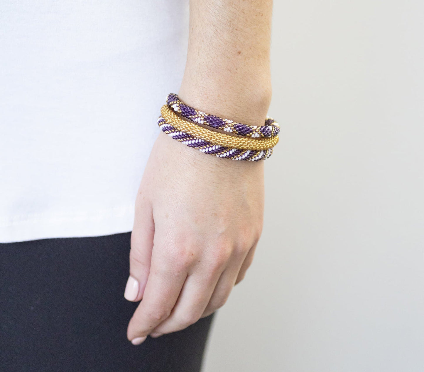 ROLL-ON® BRACELETS Purple & Gold