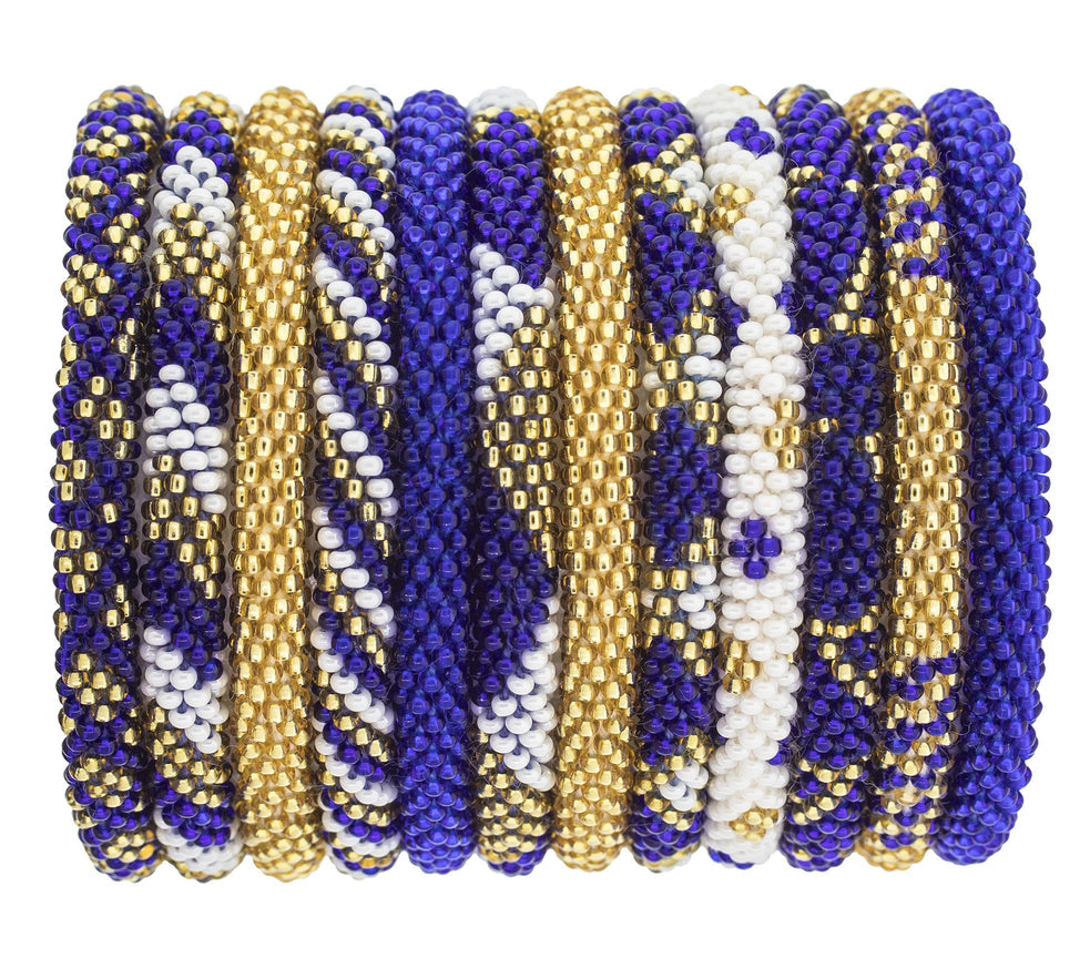 Roll-On® Bracelets - Gold and navy