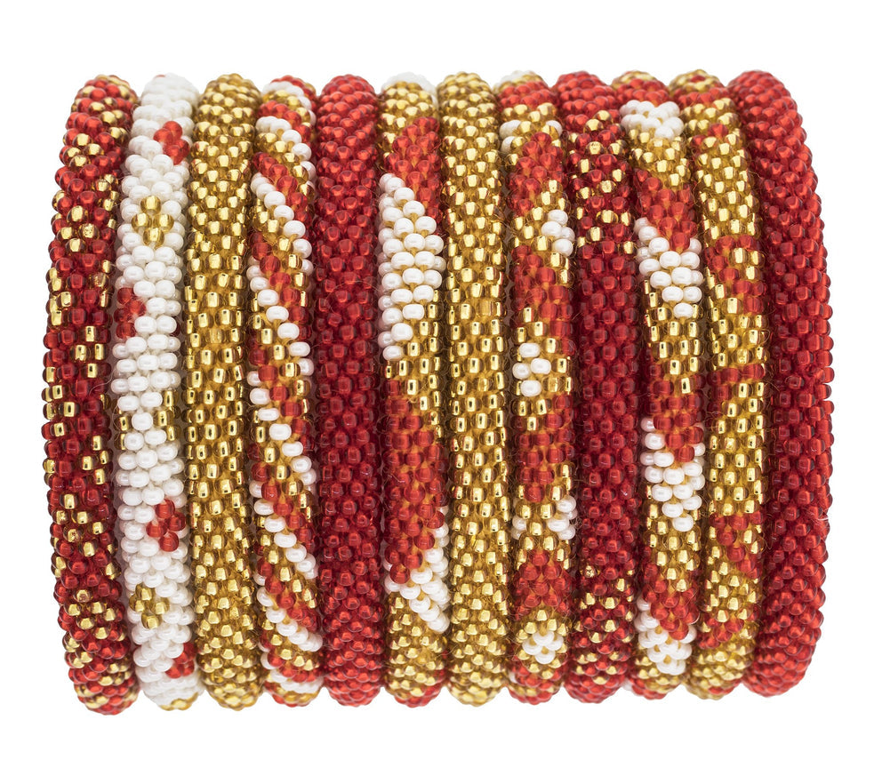 Roll-On® Bracelets - Red and gold