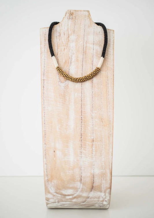 The Golden Division Necklace - Black
