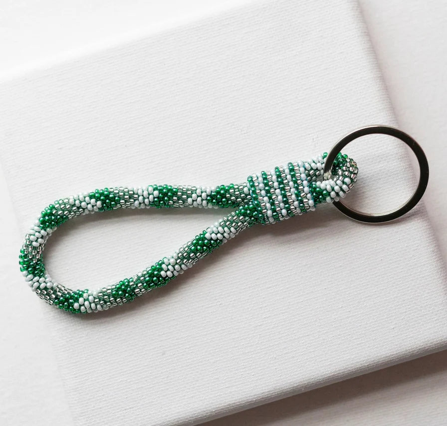 Roll-On® Keychain Green & White