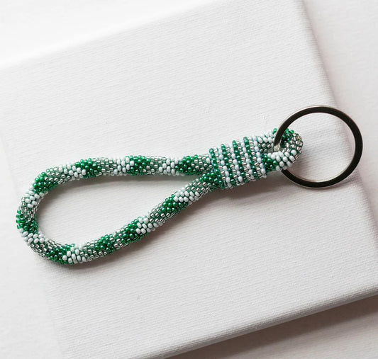 Roll-On® Keychain Green & White