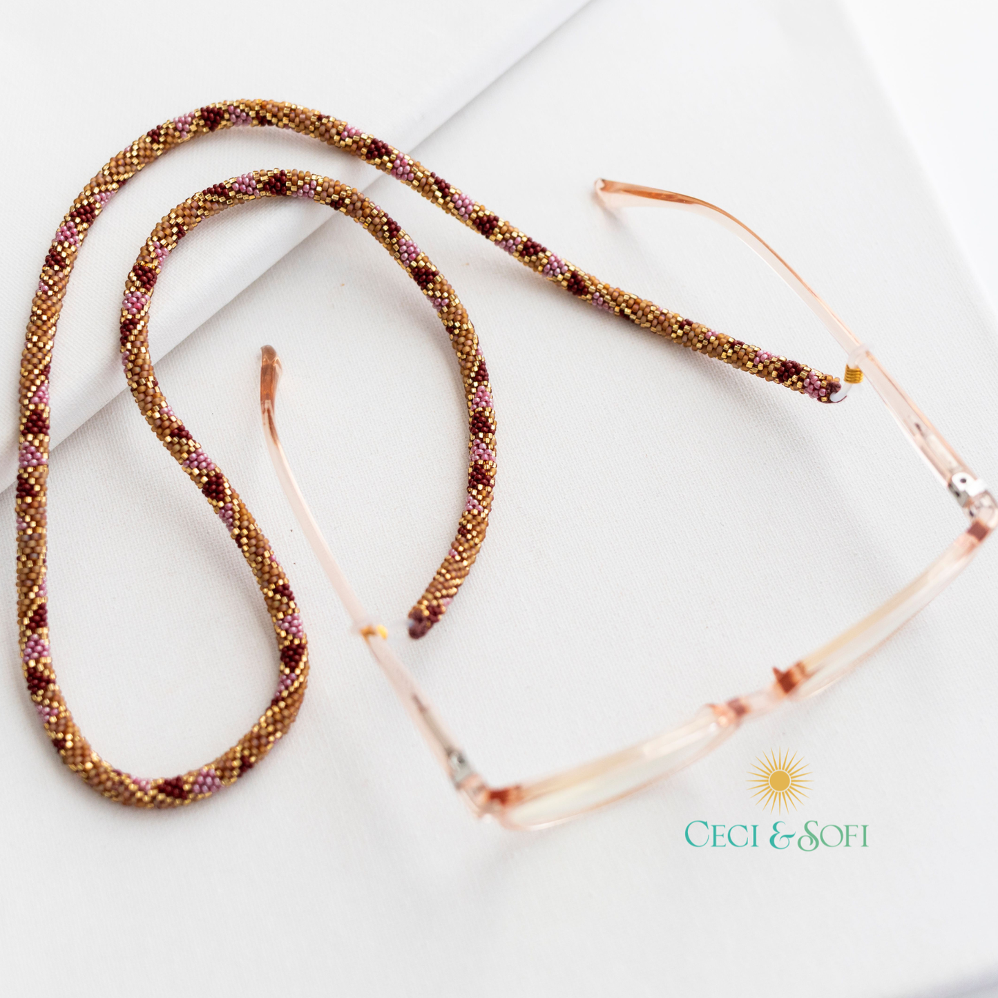 THE ROLL-ON® EYEGLASS CORD - Garnet -