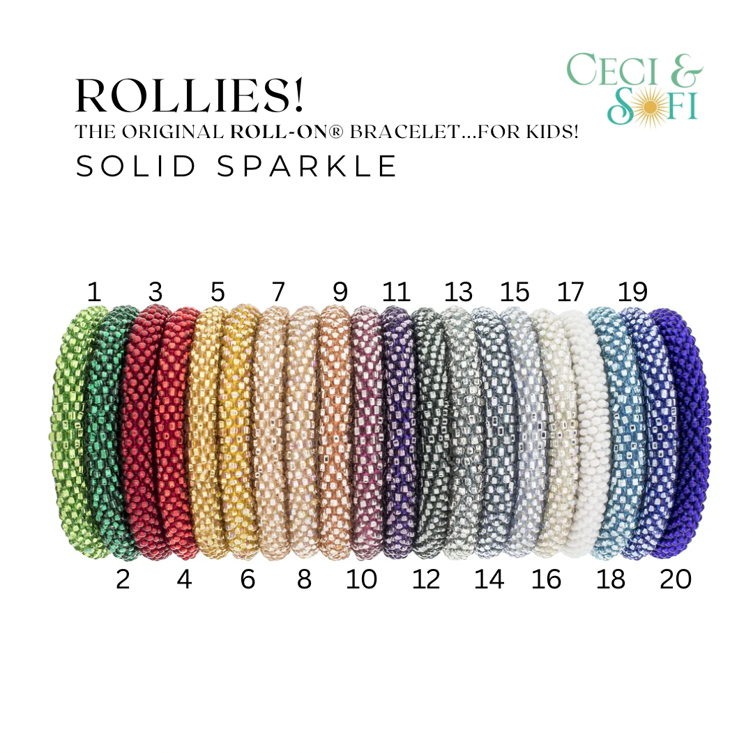 KIDS ROLL-ON® BRACELETS (QTY. 1) - SOLID SPARKLES ✨