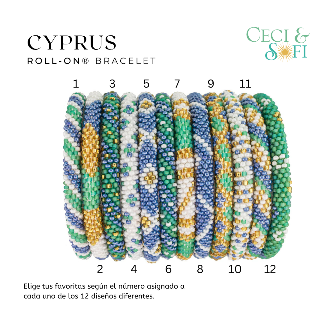 Roll-On® Bracelets Cyprus (Azules y Blancas)