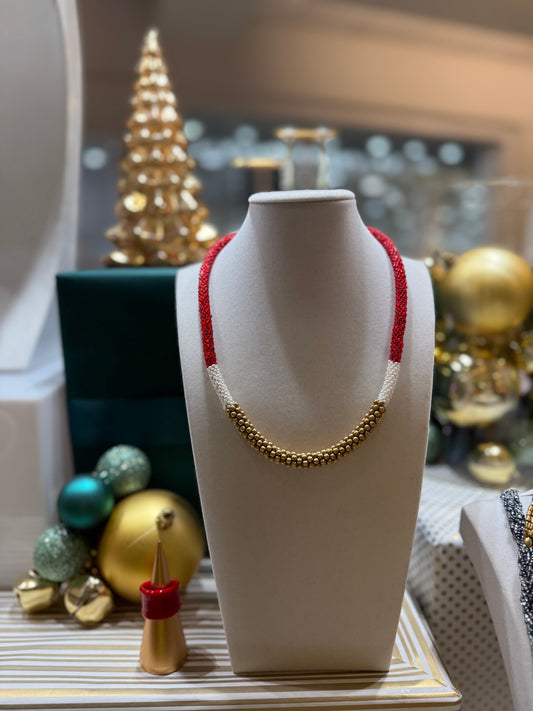 The Golden Division Necklace Scarlet