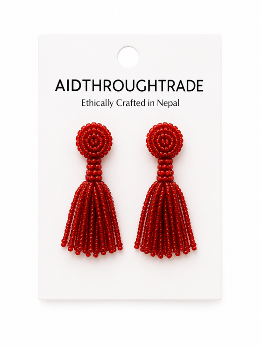 The Petite Finley Earring-Scarlet