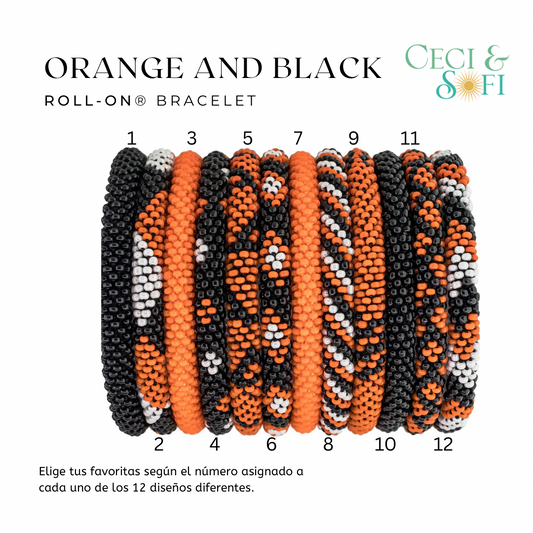 ***NEW*** ROLL-ON® BRACELETS ORANGE AND BLACK