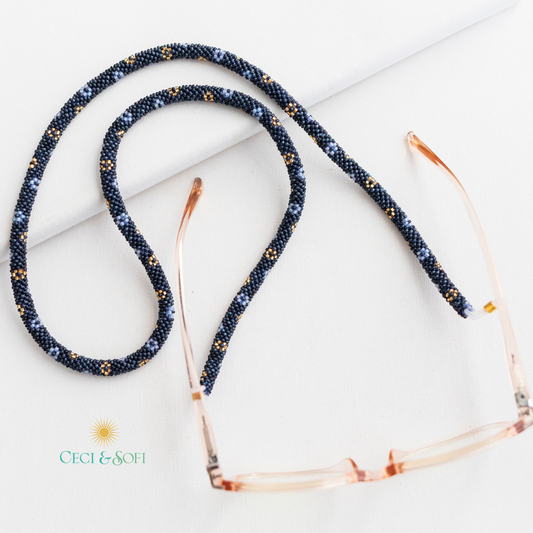 THE ROLL-ON® EYEGLASS CORD - Midnight Blue -