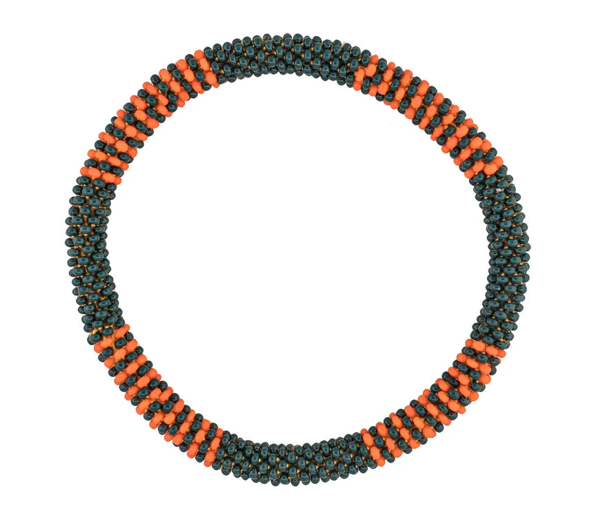 8" Men's Roll-On® Bracelet - Orange & Green