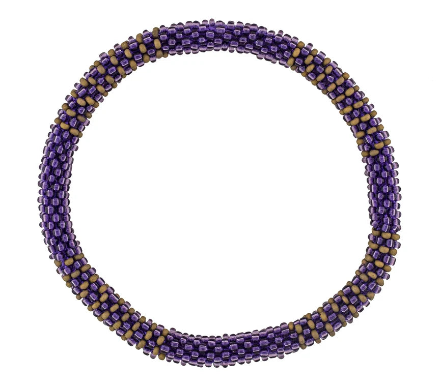 8 1/2” Men's Roll-On® Bracelet - Purple & Gold