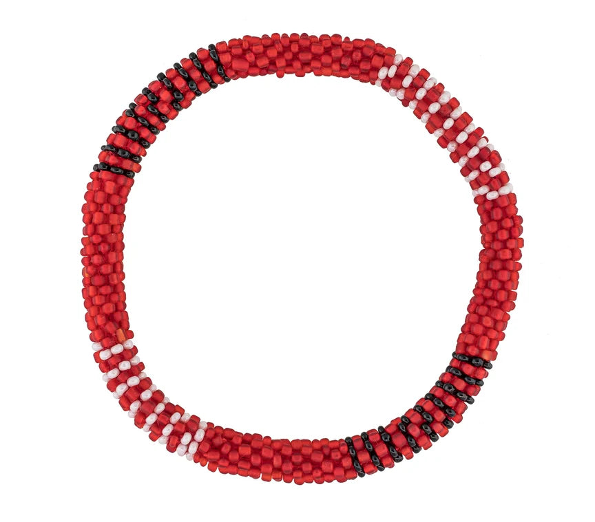 8” Men's Roll-On® Bracelet - Red, Black & White