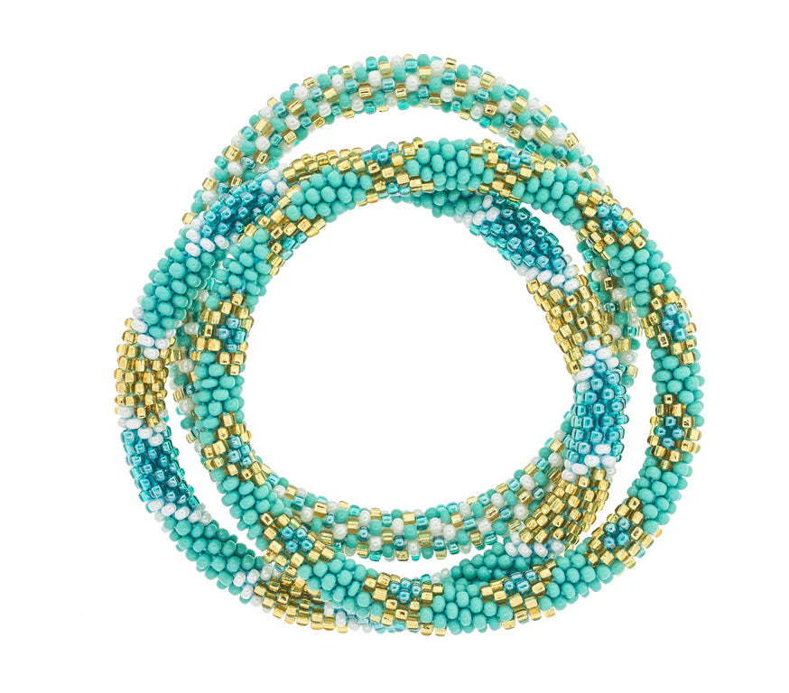 8 Inch Roll-On® Bracelets Aquamarine