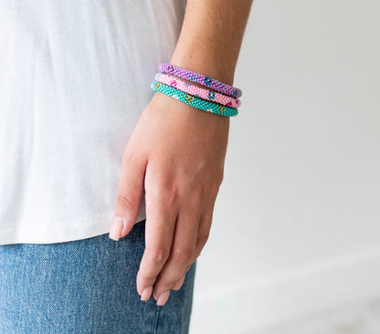 Set of 3 Roll-On® Bracelets Flower Power 8"