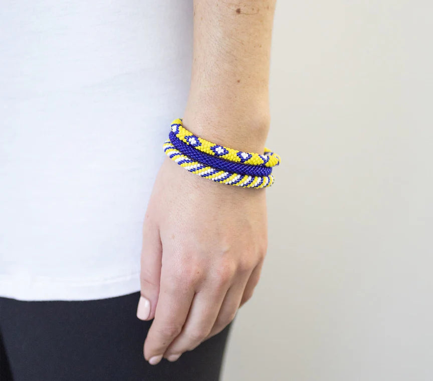 ROLL-ON® BRACELETS Yellow & Navy