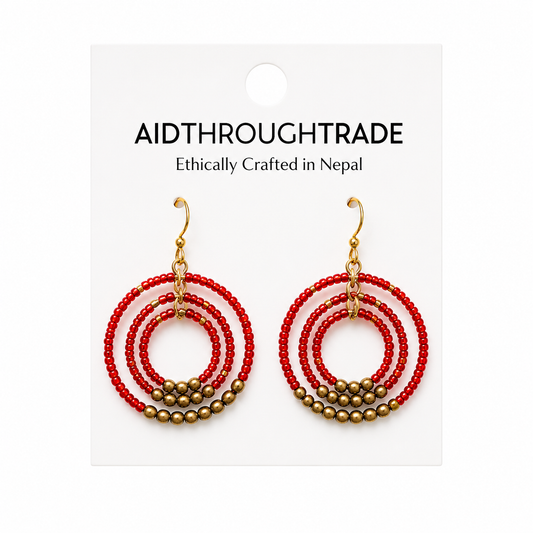 GYROSCOPE EARRINGS-SCARLET