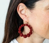 The Olivia Hoop - Garnet -