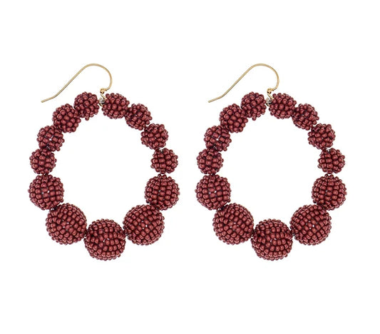 The Olivia Hoop - Garnet -