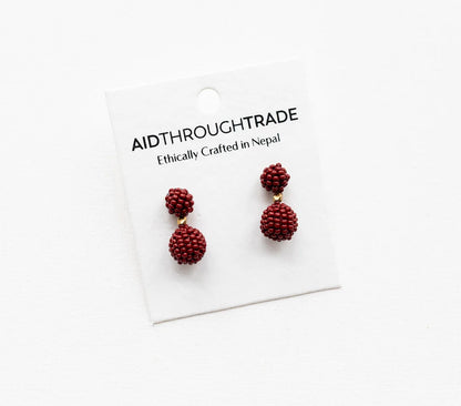 The Waldorf Earring - Garnet -