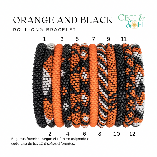 Roll-On® Bracelets - Orange and Black