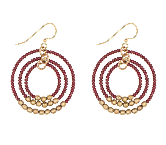 Gyroscope Earrings - Garnet -