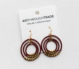 Gyroscope Earrings - Garnet -