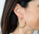 Colorblocked Brass Hoop - Hazel -
