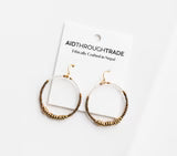 Colorblocked Brass Hoop - Hazel -
