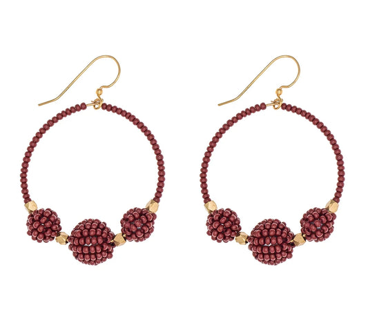 The Uptown Girl Hoops - Garnet -