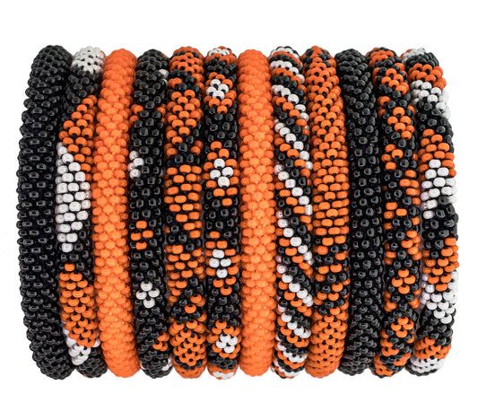 Get Game Day ROLL-ON® BRACELETS Orange & Black Set of 12