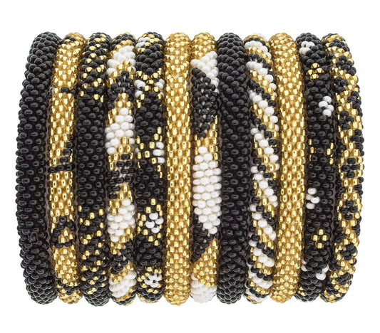 Roll-On® Bracelets - Gold, Black and White