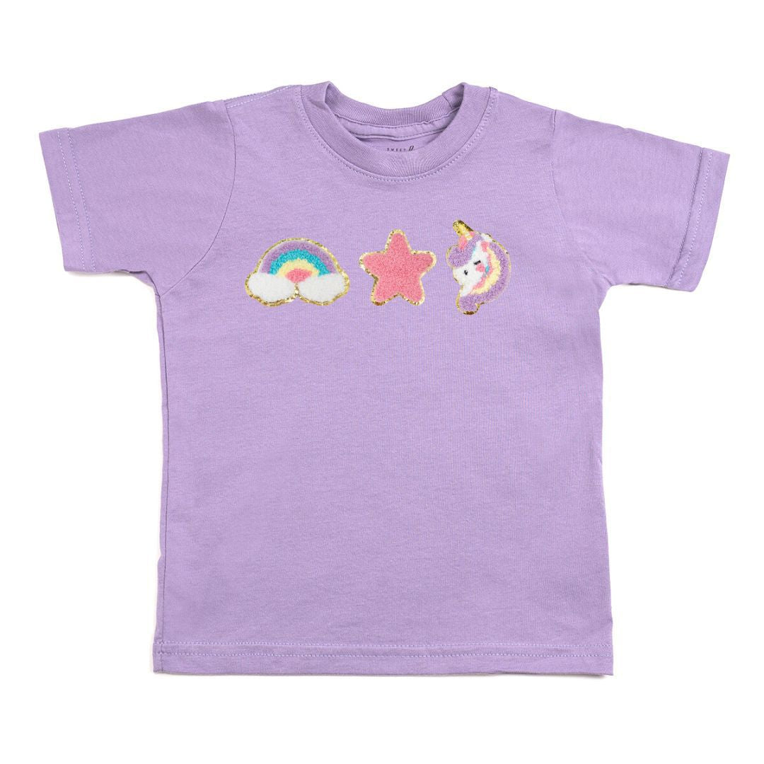 UNICORN DOODLE PATCH SHORT SLEEVE T-SHIRT