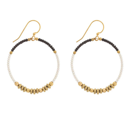 Colorblocked Brass Hoop Cream