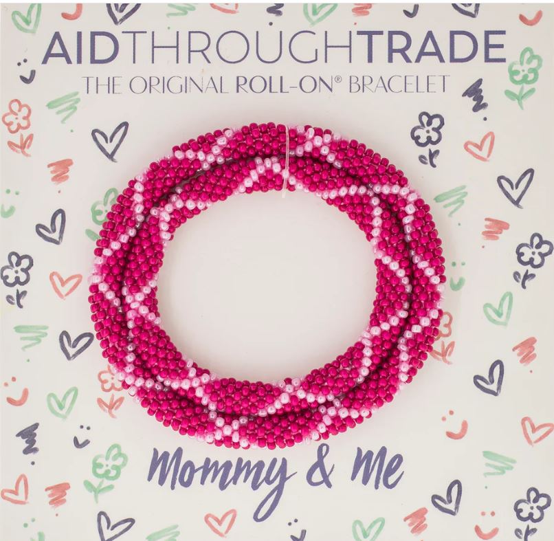 Mommy & Me - Magenta Bracelets - 1 pair