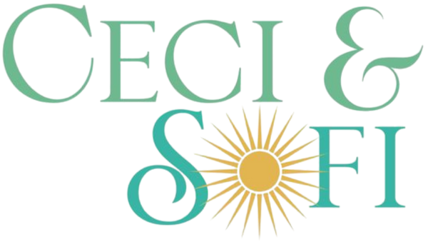 Logo with 'CECI & SOFI' text and a sun design on a white background