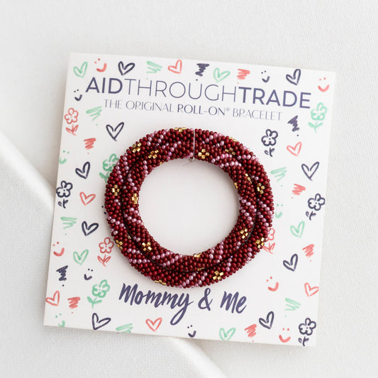 Mommy & Me Roll-On® Bracelet Set - Garnet